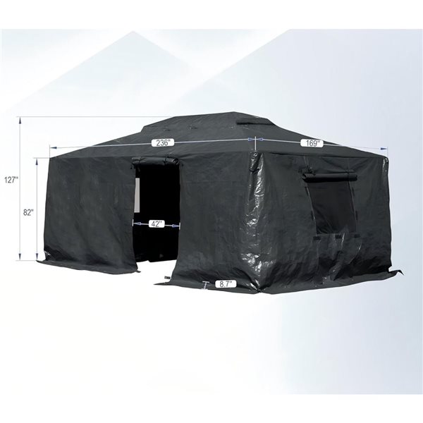 Mondawe 14 x 20-ft Gazebo Cover - Grey