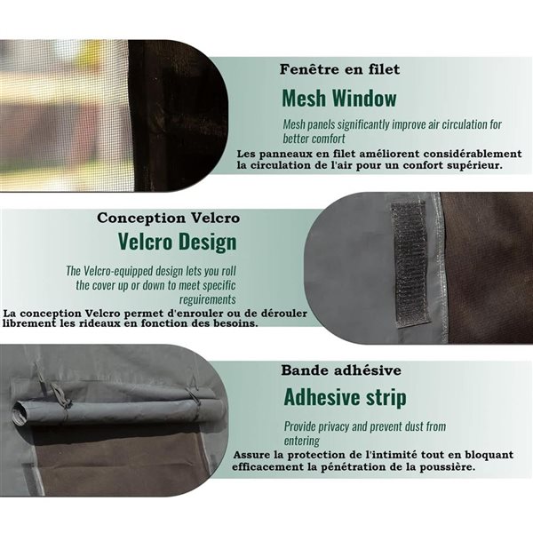 Mondawe 14 x 20-ft Gazebo Cover - Grey