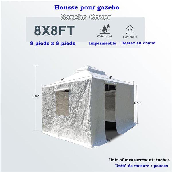 Mondawe 8 x 8-ft Gazebo Cover - White