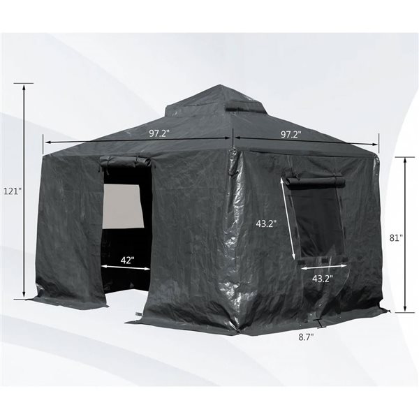 Mondawe 8 x 8-ft Gazebo Cover - Grey