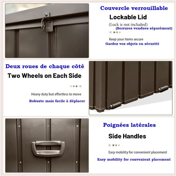 Mondawe Metal Outdoor Storage Box - 719-L - Brown