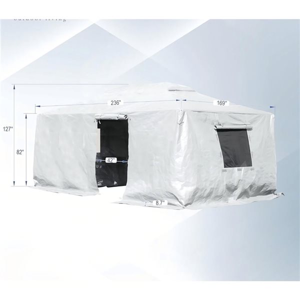 Mondawe 14 x 20-ft Gazebo Cover - White