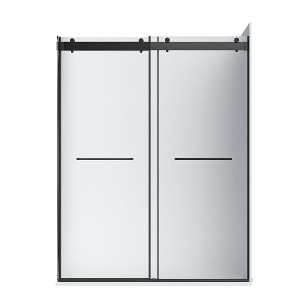 A&E Bath and Shower Molly Frosted Glass Shower Door 48-in - Right Side - Black