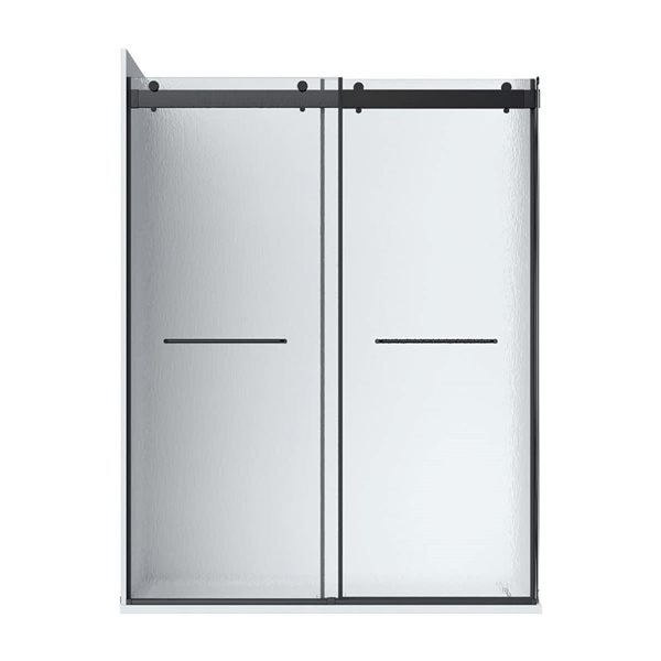 A&E Bath and Shower Molly Raindrop Glass Shower Door 48-in - Left Side- Black