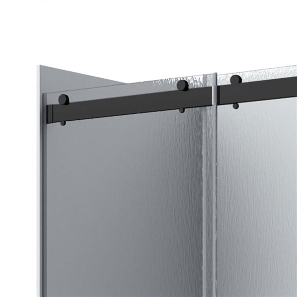 A&E Bath and Shower Molly Raindrop Glass Shower Door 48-in - Left Side- Black