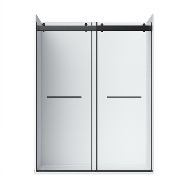 A&E Bath and Shower Molly Clear Glass Reversible Shower Door 60-in - Black