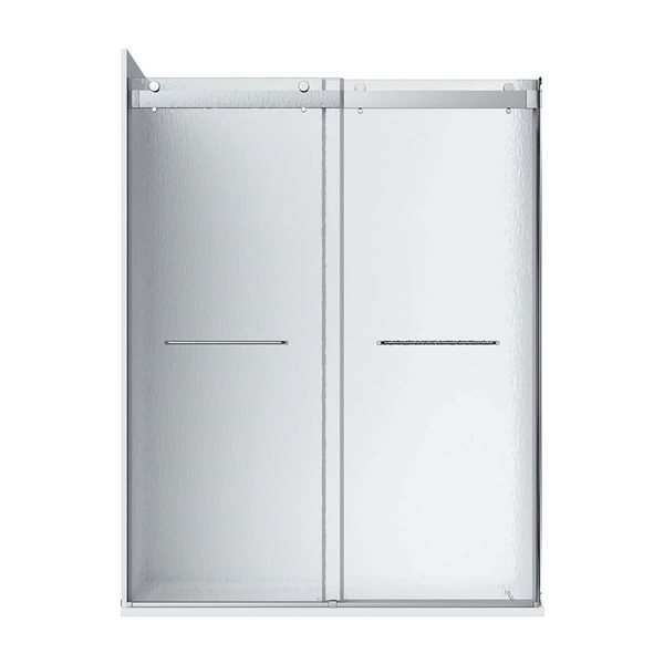 A&E Bath and Shower Molly Raindrop Glass Shower Door 48-in - Left Side - Chrome