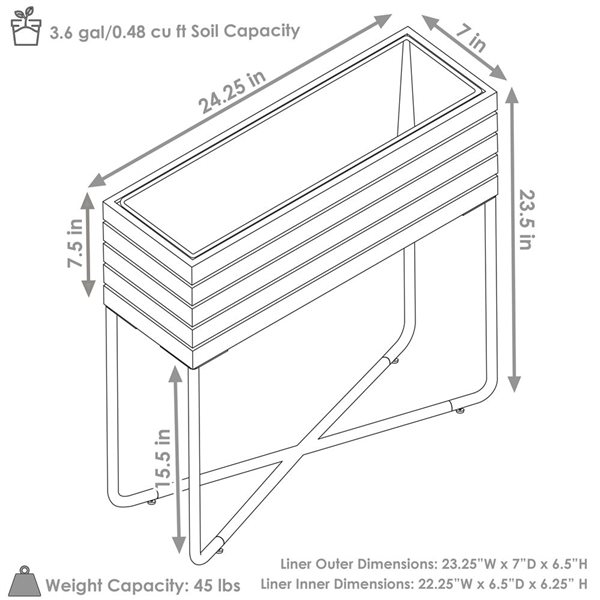 Sunnydaze Decor Acacia Wood Slatted Planter Box w/ Oil-Stained Finish