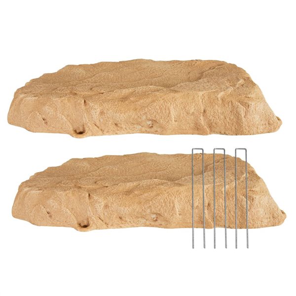 Sunnydaze Decor Artificial Landscape Rocks w/ Stakes - Sand - 2-Pack | RONA