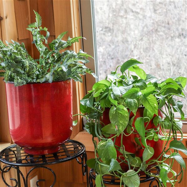 Sunnydaze Decor Vivian 11-in Metal Planters - Ruby Glaze - 4-Pack