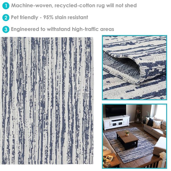 Sunnydaze Decor Allusive Boundaries 8 x 10-ft Indoor Area Rug - Midnight