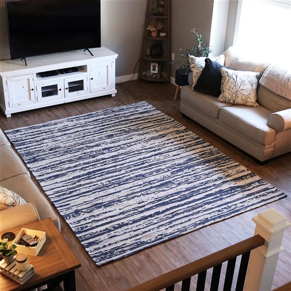 Sunnydaze Decor Allusive Boundaries 8 x 10-ft Indoor Area Rug - Midnight