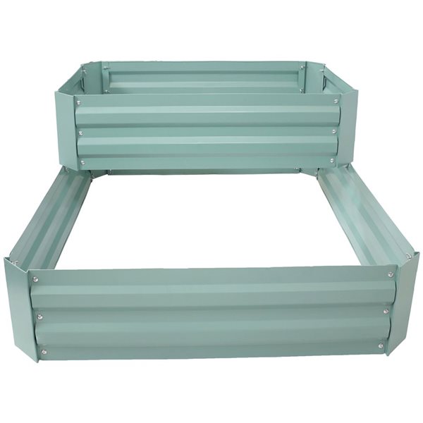 Sunnydaze Decor 2-Tier Galvanized Steel Raised Garden Bed 17.75-in H - Green