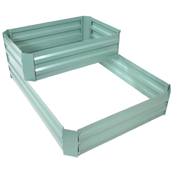 Sunnydaze Decor 2-Tier Galvanized Steel Raised Garden Bed 17.75-in H - Green