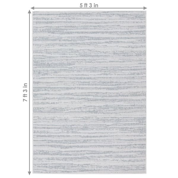 Sunnydaze Decor Artistic Storms 5 x 7-ft Outdoor Area Rug - Iced Silver
