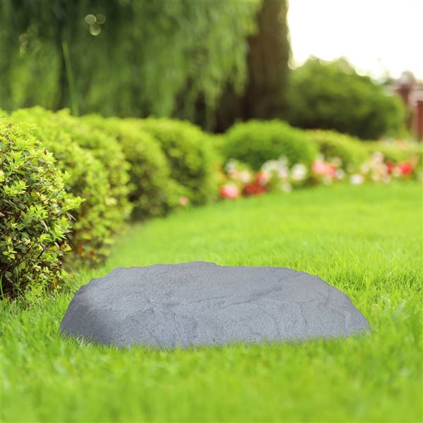 Sunnydaze Decor Flat Artificial Landscape Rocks w/ Stakes - Grey - 2-Pack