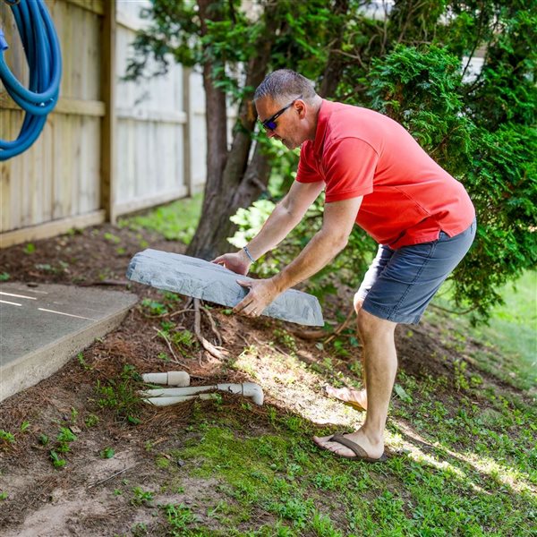 Sunnydaze Decor Flat Artificial Landscape Rocks w/ Stakes - Grey - 2-Pack