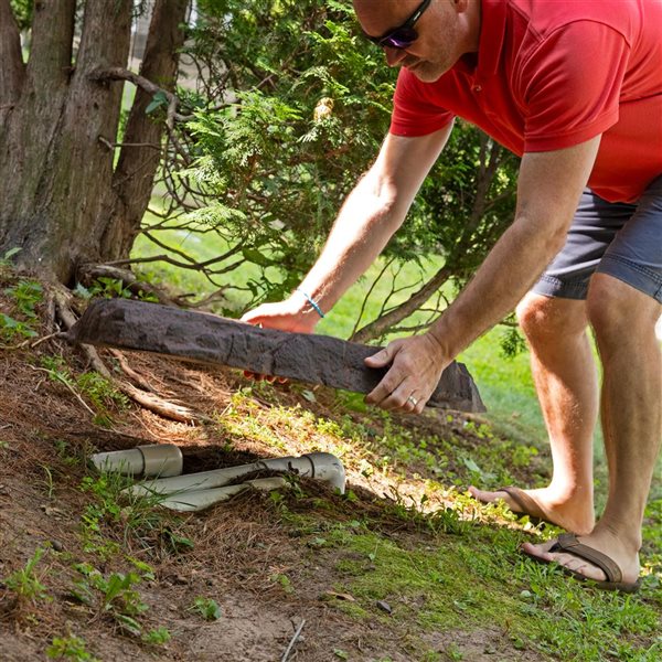 Sunnydaze Decor Flat Artificial Landscape Rocks w/ Stakes - Brown - 2-Pack