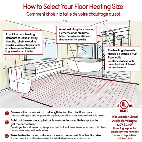 WarmlyYours TempZone 120V 260-ft Floor Heating Cable w/ GripStrips, Sensor and Circuit Check - 3.7 W/ft