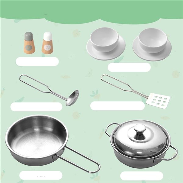 Costway 2-in-1 Wooden Kitchen and Restaurant Playset for Kids