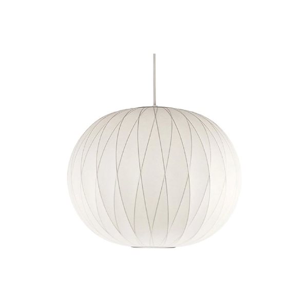 Plata Import Nelson Style Silk Globe Pendant Light - White