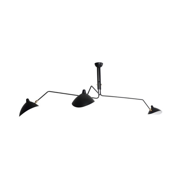 Plata Import Mouille Style Spider Pendant Light w/ 3 Heads - Black