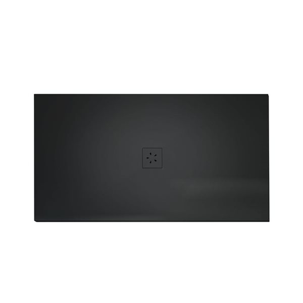 Woodbridge 60 x 32-in Black Zero-Threshold Shower Base with Center Drain, Low Profile, Wheelchair Accessible