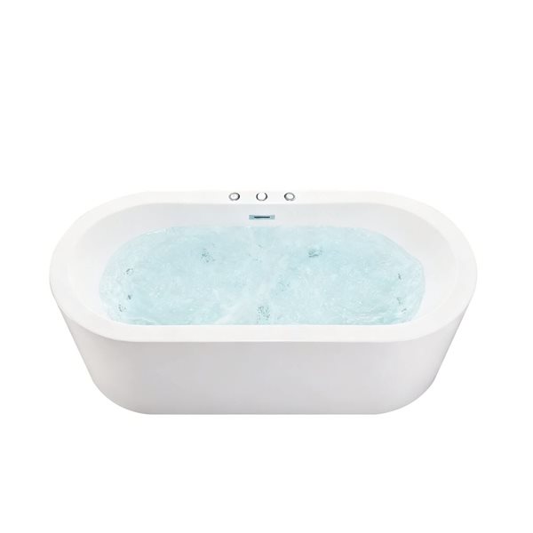 Woodbridge 66.5 x 32-in Freestanding Bathtub with Center Drain and Overflow