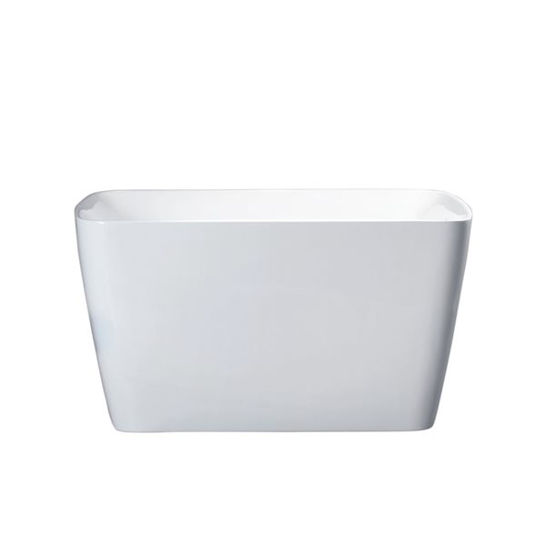 Woodbridge 48 x 27.5-in White Acrylic Soaking Bathtub with Matte Black Reversible Drain