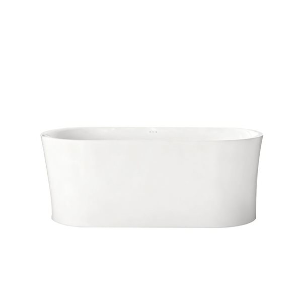 Woodbridge 59 x 29.5-in Freestanding Acrylic< Soaking Bathtub with Matte Black Drain & Overflow