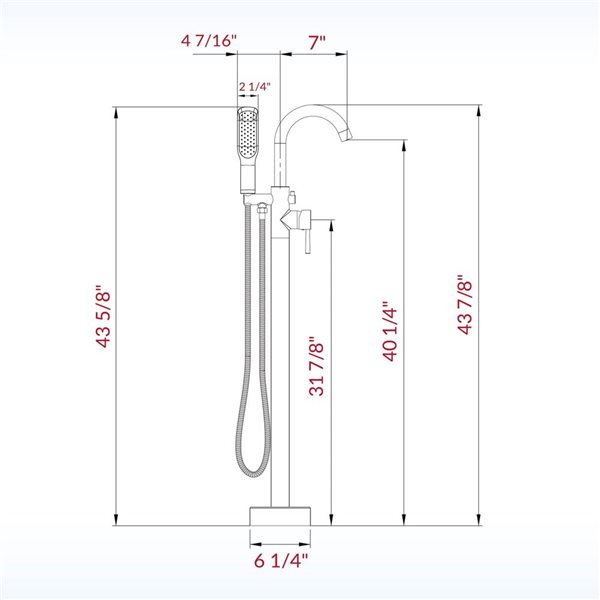 Woodbridge Oil Rubbed Bronze Single-Handle Freestanding Tub Faucet with Square Hand Shower