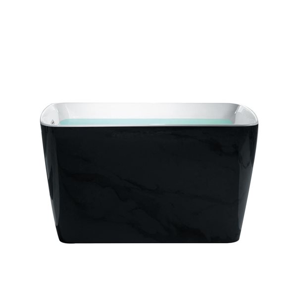 Woodbridge 48 x 27.5-in Black Acrylic Soaking Bathtub with Polished Chrome Reversible Drain