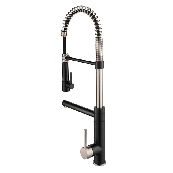 Woodbridge Matte Black Finish Stainless Steel Single Handle Pull Down Kitchen Faucet
