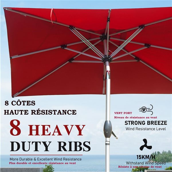 Mondawe 11-ft Patio Umbrella - Red