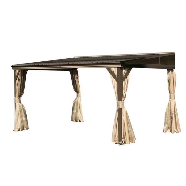 Mondawe 10 x 14-ft Metal Wall Mounted Gazebo - Brown