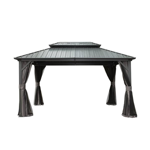 Mondawe 10 x 12-ft Metal Gazebo - Grey