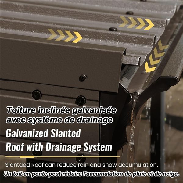 Mondawe 10 x 14-ft Metal Wall Mounted Gazebo - Brown