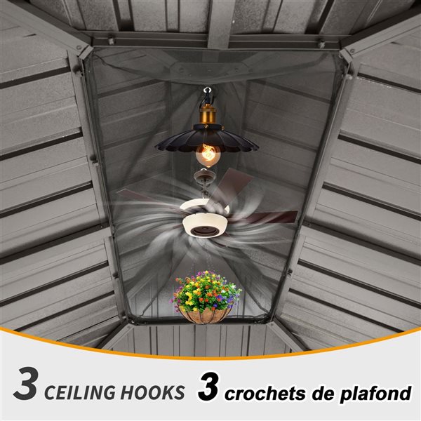 Mondawe 8 x 10-ft Metal Gazebo - Grey