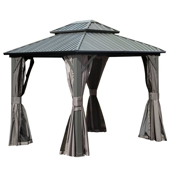 Mondawe 8 x 10-ft Metal Gazebo - Grey