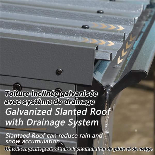 Mondawe 10 x 14-ft Metal Wall Mounted Gazebo - Grey