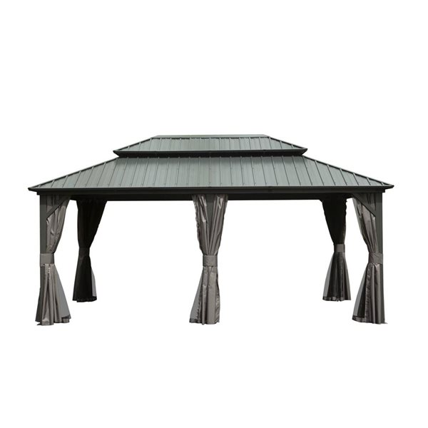 Mondawe 12 x 18-ft Metal Gazebo - Grey