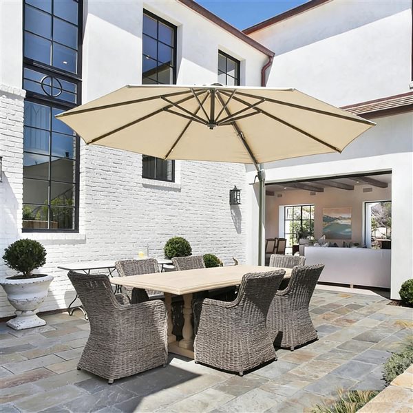 Mondawe 10-ft Octagon Patio Cantilever Umbrella - Tan