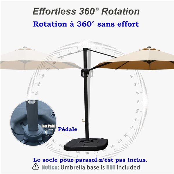 Mondawe 10-ft Octagon Patio Cantilever Umbrella - Tan