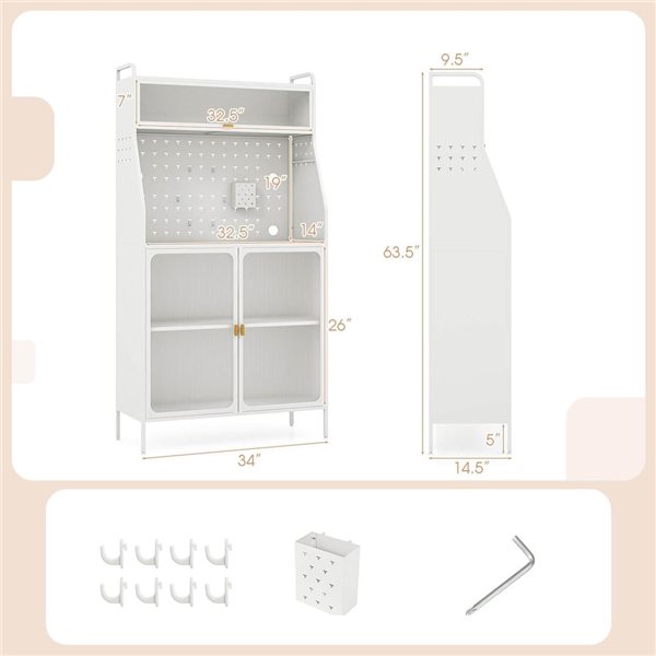 Costway White 5-Tier Metal Kitchen Baker’s Rack