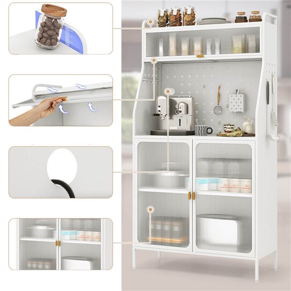 Costway White 5-Tier Metal Kitchen Baker’s Rack