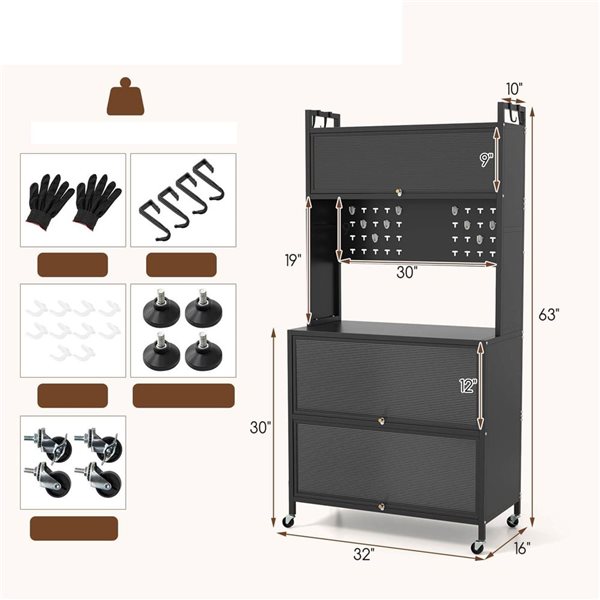 Costway Black 5-Tier Kitchen Baker’s Rack