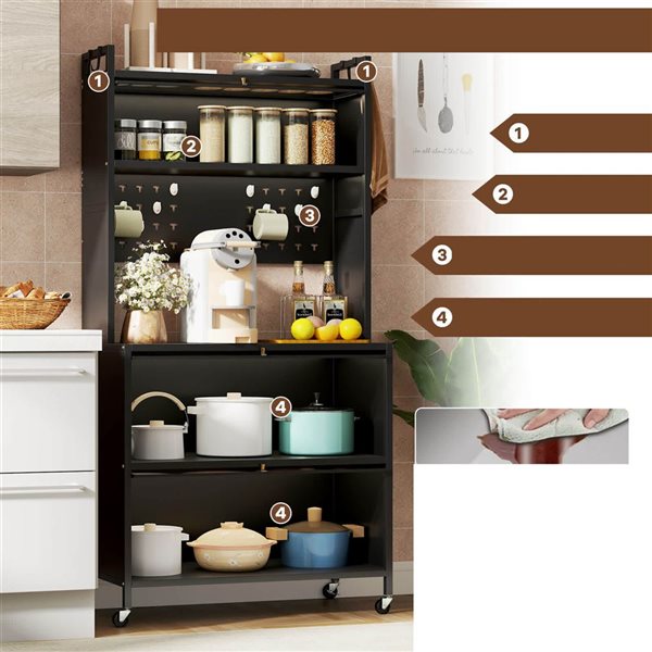 Costway Black 5-Tier Kitchen Baker’s Rack