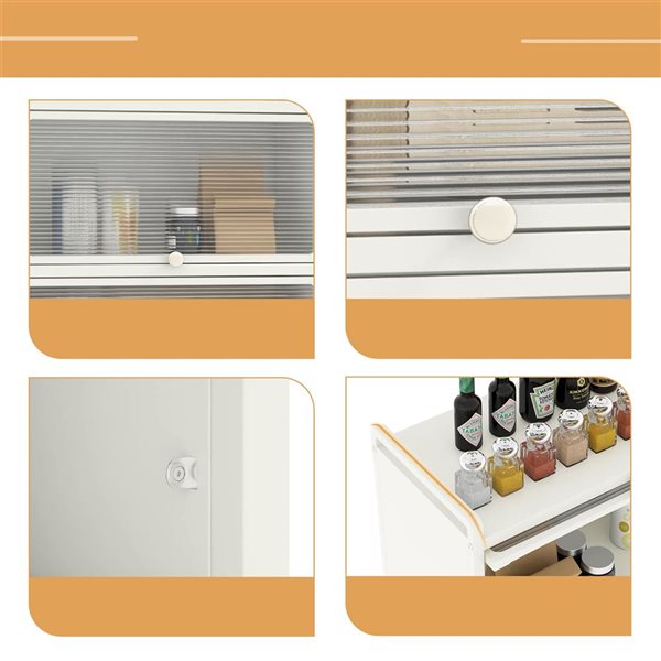 Costway White 5-Tier Kitchen Baker’s Rack Storage Cabinet