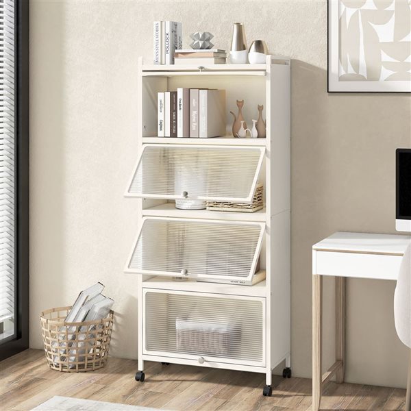 Costway White 5-Tier Kitchen Baker’s Rack Storage Cabinet