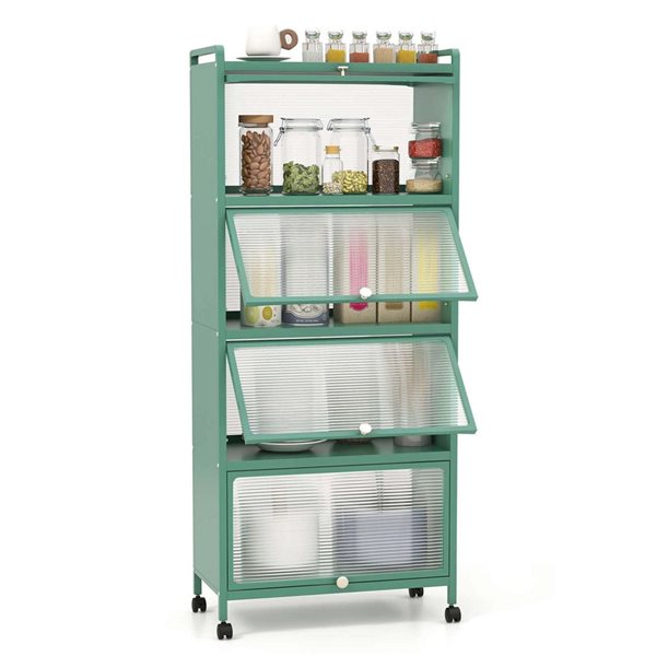 Kitchen Rack Rona Costway Green 5-Tier Kitchen Baker’s Rack Storage Cabinet HCST02773 | RONA